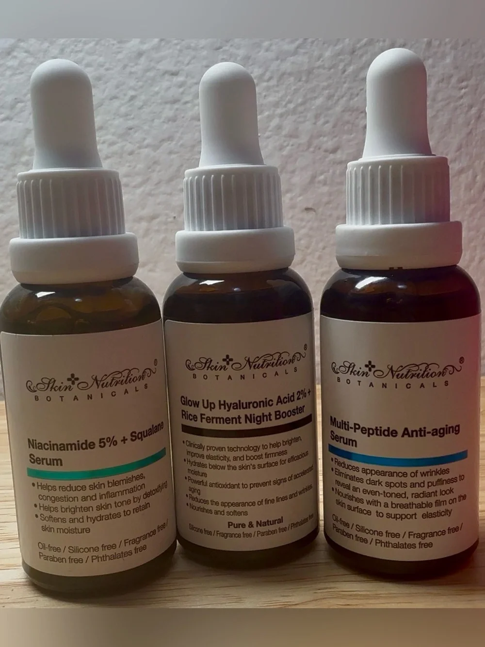 Skin Nutrition Botanicals Bundle - Skin Brightening; Anti Aging; Hyaluronic Acid